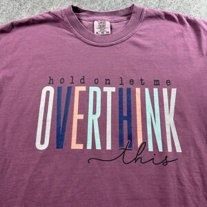 Overthink Graphic T-Shirt Unisex XL Wine Plum Purple Short Sleeve Comfort Colors